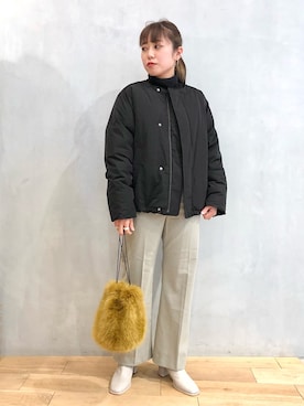 「SENSE OF PLACE by URBAN RESEARCH（センスオブプレイスバイアーバンリサーチ）のアイテム（ダウンジャケット/コート）」を使った、mizuna_enamiさん（レディース・155cm）の冬コーディネート