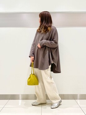 「スウエットパンツ」｜「アイテム（その他シューズ）」を使った、mizuna_enamiさん（レディース・155cm）の冬コーディネート