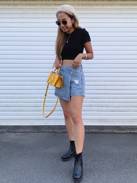 「スコート」｜「アイテム（帽子）」を使った、𝐬.𝐬𝐧𝐚𝐩 さん（レディース・157cm）の夏コーディネート