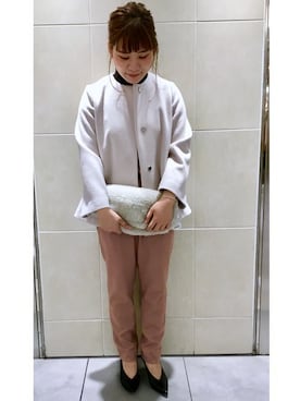 「SHIPS（シップス）のアイテム（その他アウター）」を使った、坂井さん（レディース・156cm）の秋コーディネート