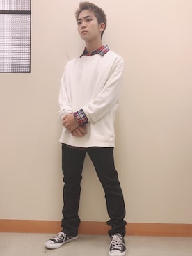 「Right-on（ライトオン）のアイテム（スウェット）」を使った、Haru Haruさん（メンズ・160cm）の秋コーディネート