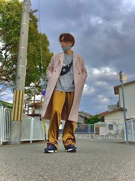 「Right-on（ライトオン）のアイテム（チェスターコート）」を使った、RE-JI        さん（メンズ・175cm）の冬コーディネート
