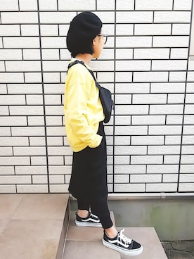 「西松屋」｜「アイテム（ハンチング/ベレー帽）」を使った、きゃなこさん（キッズ・120cm）の春コーディネート