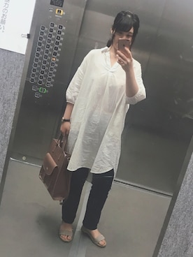 「rps（アールピーエス）のアイテム（シャツワンピース）」を使った、toさん（レディース・160cm）の夏コーディネート