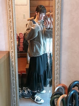 「メチャカリ」｜「アイテム（ブルゾン）」を使った、toさん（レディース・160cm）の秋コーディネート