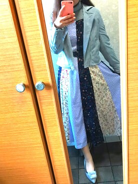 「dazzlin（ダズリン）のアイテム（ライダースジャケット）」を使った、にゃんちゆさん（レディース・162cm）の秋コーディネート