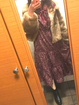「dazzlin（ダズリン）のアイテム（その他アウター）」を使った、にゃんちゆさん（レディース・162cm）の冬コーディネート