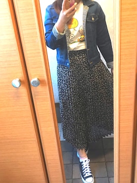 「dazzlin（ダズリン）のアイテム（デニムジャケット）」を使った、にゃんちゆさん（レディース・162cm）の春コーディネート
