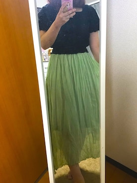「ミント×ブラック」｜にゃんちゆさん（レディース・162cm）の夏コーディネート
