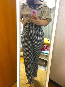 「アプレジュール」｜「アイテム（タンクトップ）」を使った、にゃんちゆさん（レディース・162cm）の夏コーディネート