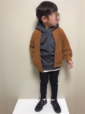 「Ocean&Ground（オーシャン&グラウンド）のアイテム（その他アウター）」を使った、ad61さん（キッズ・100cm）の秋コーディネート