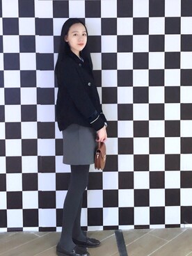 「PULL&BEAR（プルアンドベア）のアイテム（ローファー）」を使った、-Funyeungさん（レディース・168cm）の冬コーディネート
