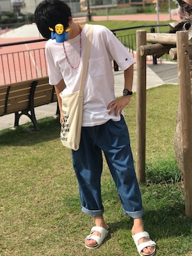 「CIAOPANIC TYPY（チャオパニックティピー）のアイテム（アクセサリー）」を使った、なべぞうさん（メンズ・170cm）の夏コーディネート