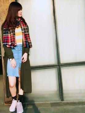 「Something Borrowed（サムシングボロウド）のアイテム」を使った、Lyiaa さん（レディース・171cm）の春コーディネート
