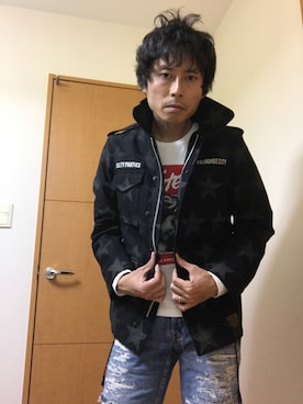 「スター」｜「アイテム（ジャケット/アウター）」を使った、Tsutomu Echizenさん（メンズ・172cm）の冬コーディネート