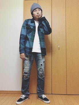 「OUTERKNOWN（アウターノーン）のアイテム」を使った、Tsutomu Echizenさん（メンズ・172cm）の秋コーディネート