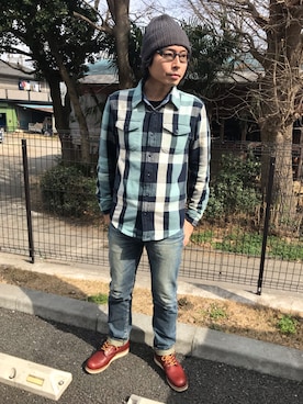 「OUTERKNOWN（アウターノーン）のアイテム」を使った、Tsutomu Echizenさん（メンズ・172cm）の冬コーディネート