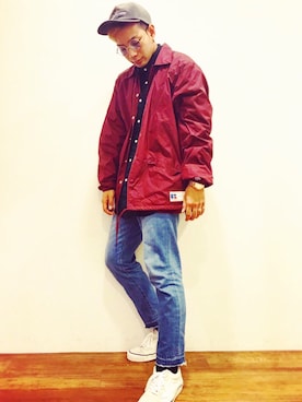 「SEVENDAYS=SUNDAY（セブンデイズサンデイ）のアイテム（その他アウター）」を使った、higucciさん（メンズ・175cm）の秋コーディネート
