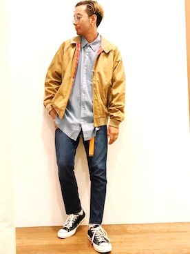 「SEVENDAYS=SUNDAY（セブンデイズサンデイ）のアイテム（ナイロンジャケット）」を使った、higucciさん（メンズ・175cm）の秋コーディネート