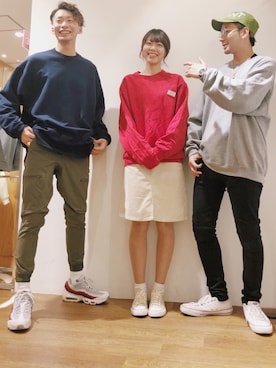 「JERZEES（ジャージーズ）のアイテム（スウェット）」を使った、higucciさん（メンズ・175cm）の冬コーディネート
