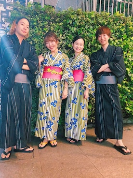 「アイテム（浴衣、グリーン系）」を使った、higucciさん（レディース・158cm）の夏コーディネート