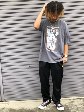 「BRAIN DEAD（ブレインデット）のアイテム」を使った、higucciさん（メンズ・175cm）の秋コーディネート