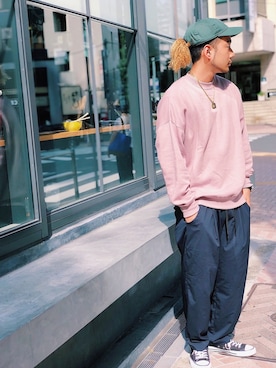 「koe（コエ）のアイテム（帽子）」を使った、higucciさん（メンズ・175cm）の秋コーディネート