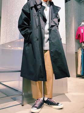 「koe（コエ）のアイテム（ダウンジャケット/コート）」を使った、higucciさん（メンズ・175cm）の秋コーディネート
