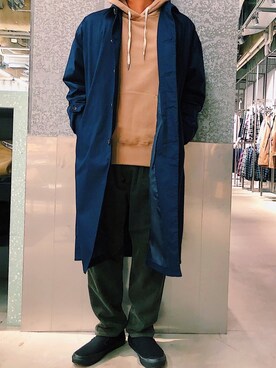 「koe（コエ）のアイテム（ダウンジャケット/コート）」を使った、higucciさん（メンズ・175cm）の秋コーディネート