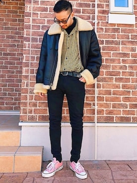 「OLD STUD（オールドスタッズ）のアイテム」を使った、higucciさん（メンズ・175cm）の冬コーディネート