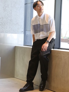 「無地党」｜higucciさん（メンズ・175cm）の夏コーディネート