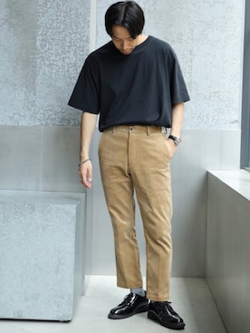 「koe×THOM BROWNE（コエトムブラウン）のアイテム」を使った、higucciさん（メンズ・174cm）の夏コーディネート