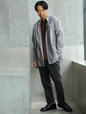 「koe×THOM BROWNE（コエトムブラウン）のアイテム」を使った、higucciさん（メンズ・174cm）の夏コーディネート