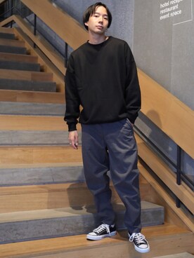 「koe（コエ）のアイテム（スウェット）」を使った、higucciさん（メンズ・174cm）の夏コーディネート