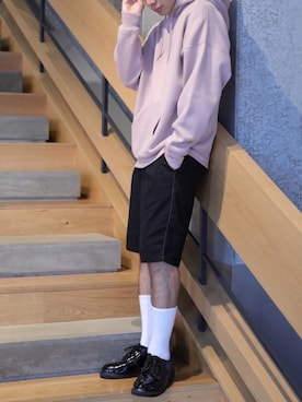 「koe（コエ）のアイテム（パーカー）」を使った、higucciさん（メンズ・174cm）の夏コーディネート