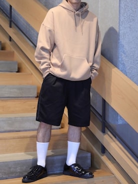 「koe（コエ）のアイテム（パーカー）」を使った、higucciさん（メンズ・174cm）の夏コーディネート