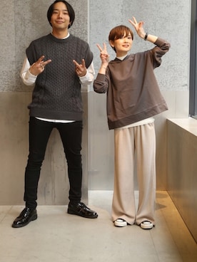 「koe（コエ）のアイテム（パーカー）」を使った、higucciさん（レディース・174cm）の秋コーディネート