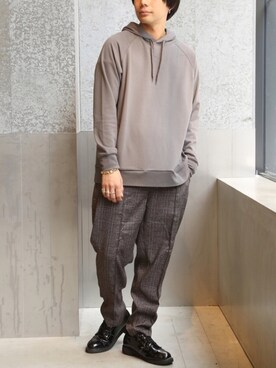「チェック柄に恋してる」｜「アイテム（パーカー）」を使った、higucciさん（メンズ・174cm）の秋コーディネート