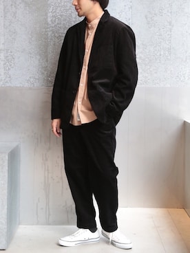 「koe（コエ）のアイテム（ブルゾン）」を使った、higucciさん（メンズ・174cm）の秋コーディネート