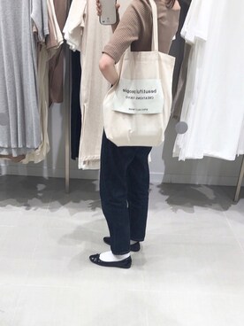 「ニコアンド」｜「アイテム（バレエシューズ）」を使った、ミィさん（レディース・153cm）の夏コーディネート