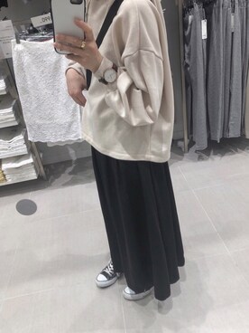 「Kastane」｜「アイテム（パーカー）」を使った、ミィさん（レディース・152cm）の春コーディネート