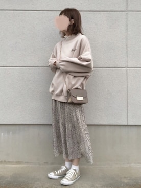 「フリルネック」｜「アイテム（その他）」を使った、ミィさん（レディース・152cm）の冬コーディネート