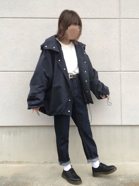 「Kastane（カスタネ）のアイテム（ナイロンジャケット）」を使った、ミィさん（レディース・152cm）の冬コーディネート