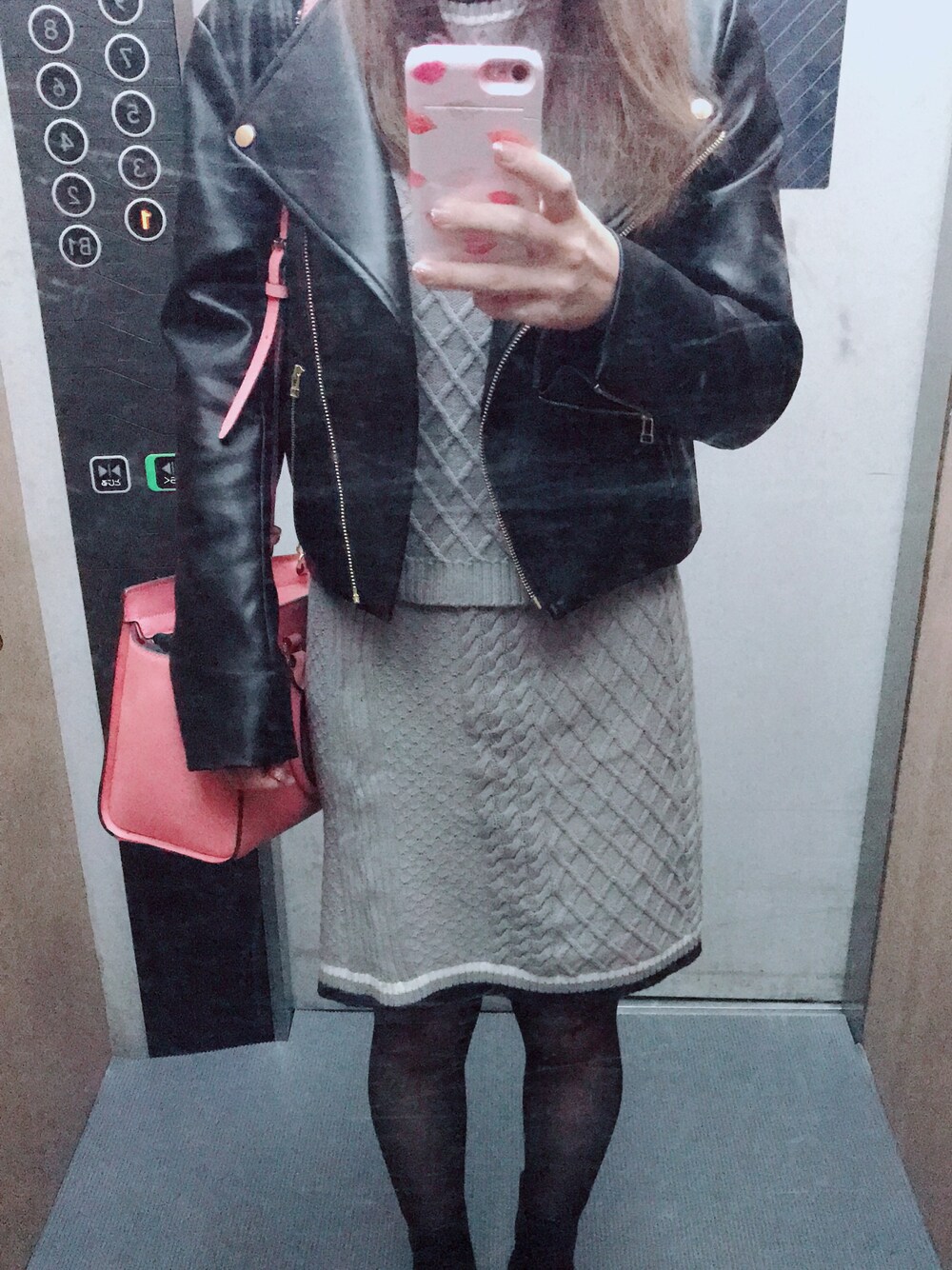 「ママコーデ、低身長、バーバリーブルーレーベル、JILL by Jillstuart、マイケルコース、ハニーミーハニー」｜「BURBERRY BLUE LABELのアイテム（スカート、グレー系）」を使った、ちあ🐰🌼さん（レディース・153cm）の春コーディネートの1枚目の写真