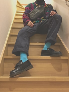 「COOGI（クージー）のアイテム（ニット/セーター、その他）」を使った、chAmeLeonさん（メンズ・178cm）の秋コーディネート