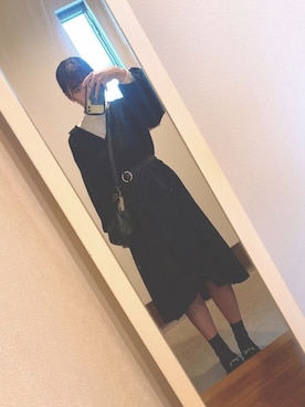 「rps（アールピーエス）のアイテム（シャツワンピース）」を使った、半熟たまごさん（レディース・165cm）の冬コーディネート