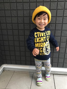 ☁︎•ꇵ͒•`s☺︎+sa*॰¨̮さん（キッズ・90cm）の冬コーディネート