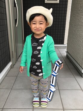 「Prism Stone（プリズムストーン）のアイテム」を使った、☁︎•ꇵ͒•`s☺︎+sa*॰¨̮さん（キッズ・90cm）の春コーディネート