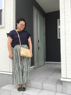 「アイテム（ピアス（両耳用））」を使った、☁︎•ꇵ͒•`s☺︎+sa*॰¨̮さん（レディース・153cm・30代）の夏コーディネート
