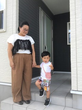 「アイテム（ピアス（両耳用））」を使った、☁︎•ꇵ͒•`s☺︎+sa*॰¨̮さん（レディース・153cm・30代）の夏コーディネート